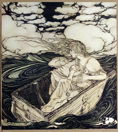 Danae e seu filho Perseus, 1903 de Arthur Rackham